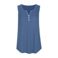 thumbnail image 5 of GA WEIHUA Summer Henley Shirts for Women Sleeve Button Down Tunic Tank Tops Loose Causal V Neck Blouses Vest(Blue,XXXL), 5 of 8