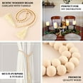 thumbnail image 3 of Efavormart Farmhouse Decor 55"" Natural Wood Bead Garland with Tassels Rustic Country Boho Decor Prayer Wood
Beaded Chain Big Wall Hanging Decor for Home Indoor& Outdoor Events, 3 of 11