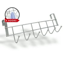 TreasureGurus Metal Over Cabinet Door 6 Prong Hook Kitchen Storage Bathroom Towel Hanger Clothing Hat Holder Coat Rack