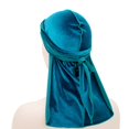 thumbnail image 3 of Premium Silky Durag for Men & Women Satin Dorag Long Tail Durags Head Wrap Headwear for Hair Protection and Style Turquoise, 3 of 3