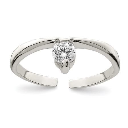 Auriga Fine Jewelry 925 Sterling Silver Cubic Zirconia Toe Ring for Women