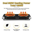 thumbnail image 2 of Techwood 1800W Electric Hot Plate Cooktop for Cooking,Infrared Ceramic Countertop Stove Top 2 Burners,Stainless Steel Portable Electric Burner,Knob Control,Easy To Clean(Black), 2 of 7