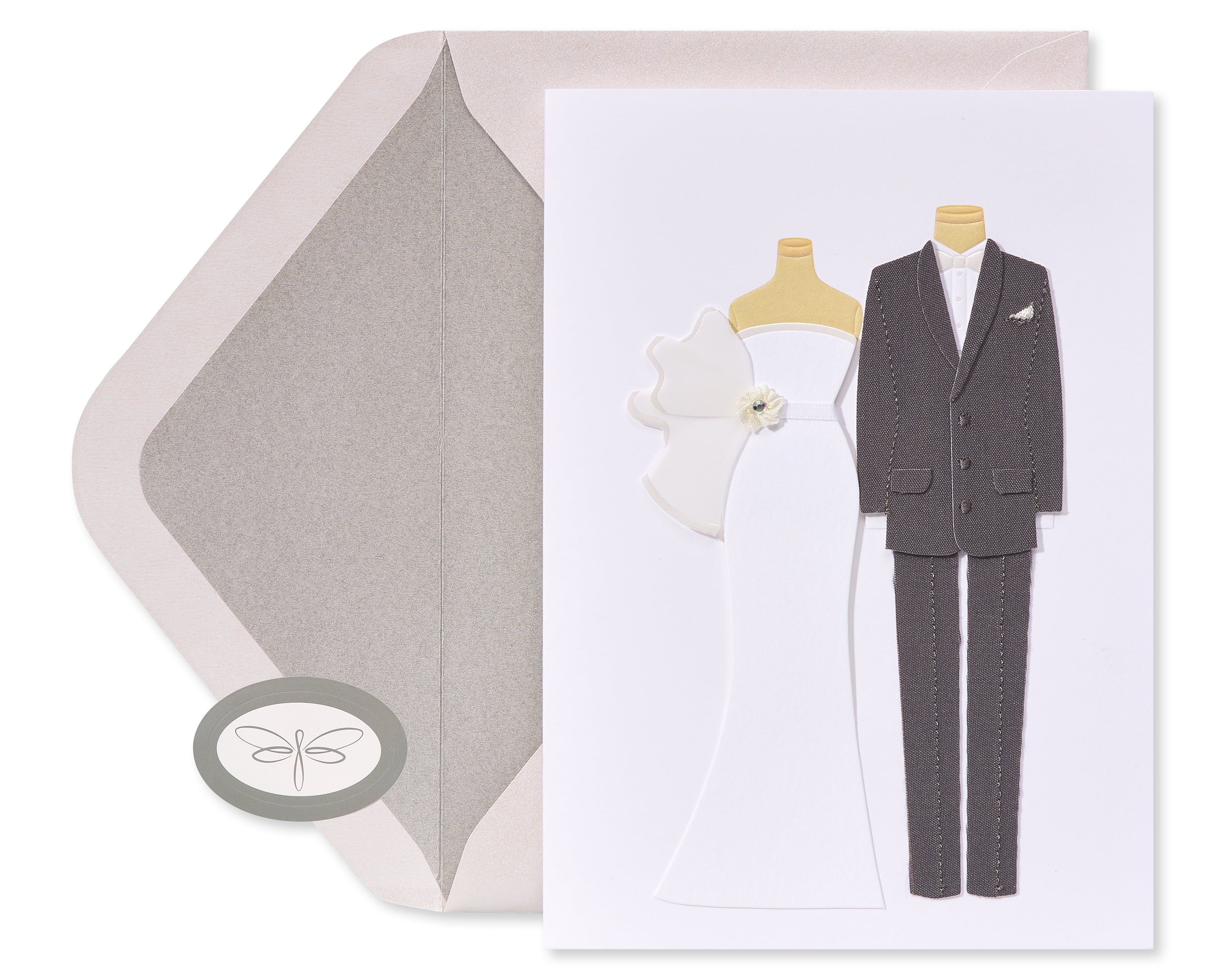 Papersong Premium Wedding Card (Bride and Groom Outfits)