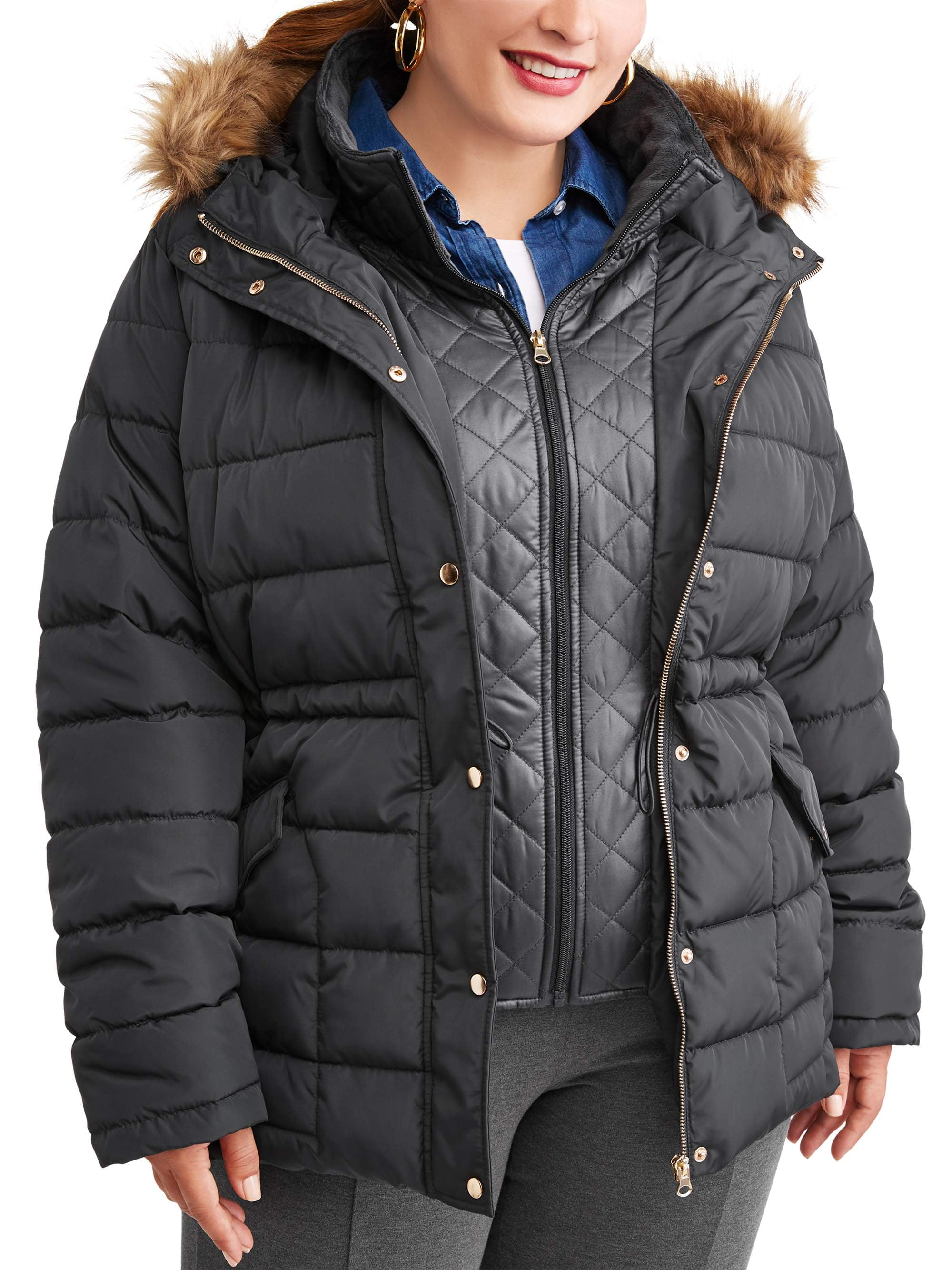 walmart plus size puffer coats