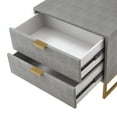 thumbnail image 4 of Nicole Miller Jaheim Faux Shagreen Side Table with 2 Drawers, Grey/Gold, 4 of 7