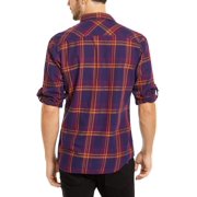 INC Mens Plaid Spread Collar Button-Down Shirt