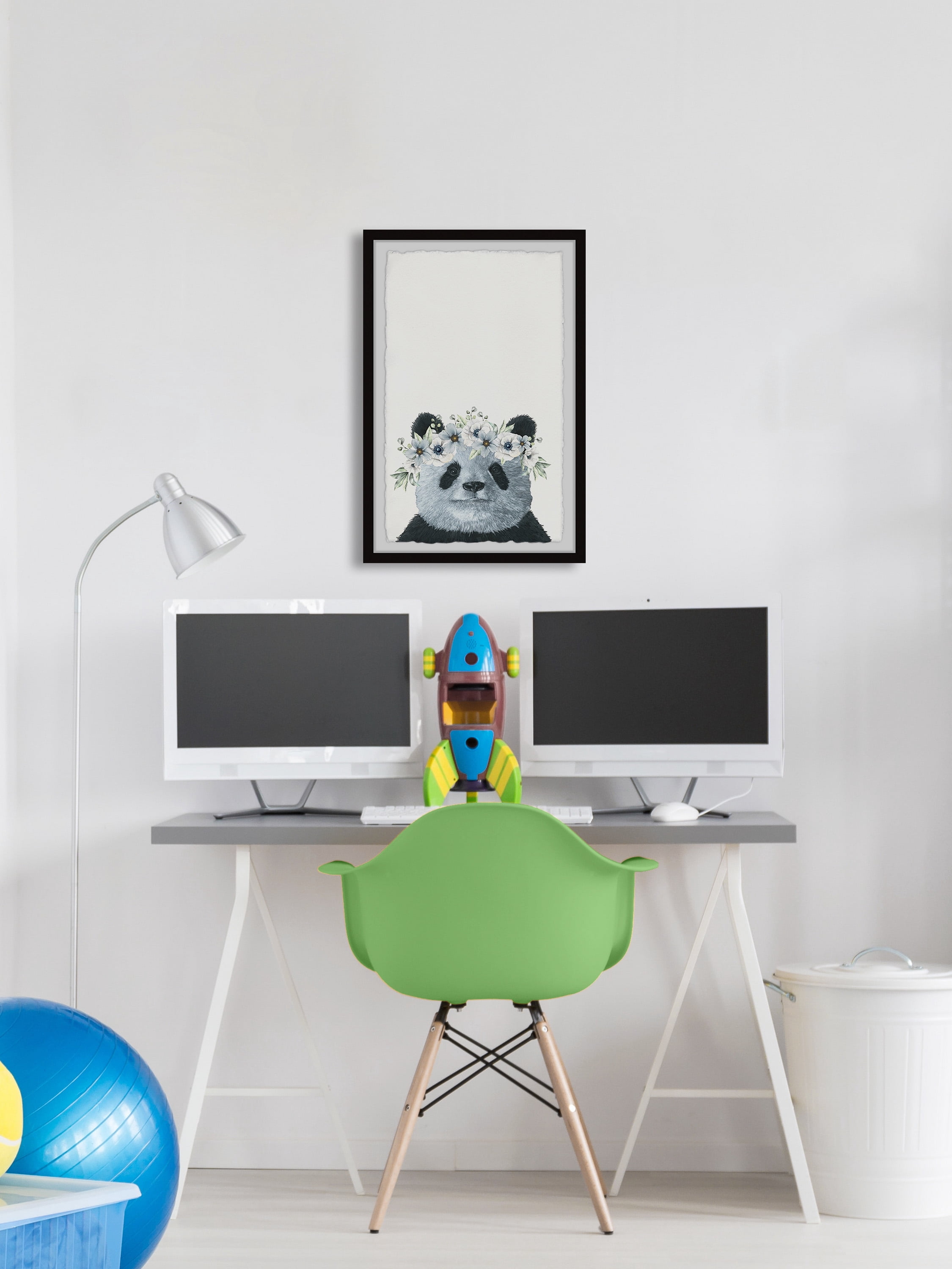 Marmont Hill Floral Crowned Panda Framed Wall Art