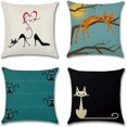 thumbnail image 1 of Linen printed pillowcase four piece set comfortable soft home decor detachable pillowcase, 1 of 4