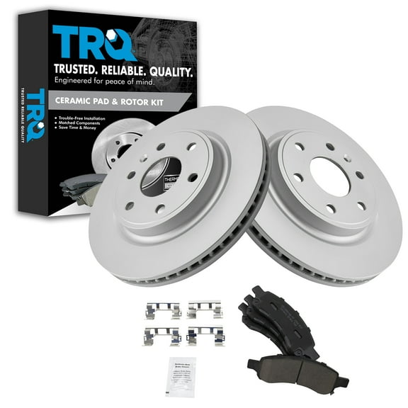 TRQ Front Ceramic Brake Pads & G-Coated Rotors Kit Fits Select Buick Chevy GMC Saturn