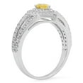 thumbnail image 2 of Dazzlingrock Collection 0.95 Carat (ctw) 18K Pear Yellow & White Diamond Bridal Engagement Ring 1 CT, White Gold, Size 5.5, 2 of 4