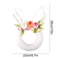 thumbnail image 3 of Xecvkr Easter Bunny Shaped Wreath Suitable for Front Door Hanging Window Display Or General Easter Spring Decoration Features Bunny Ear White, 3 of 6