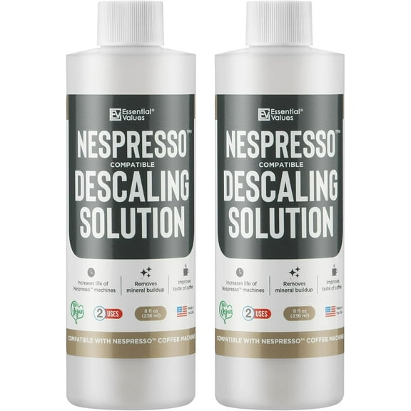 Descaling Solution Compatible with Nespresso - Coffee Descaler - Coffee Maker Cleaner - Kettle, Espresso Machine Cleaning - 12 Month Supply 2-Pack