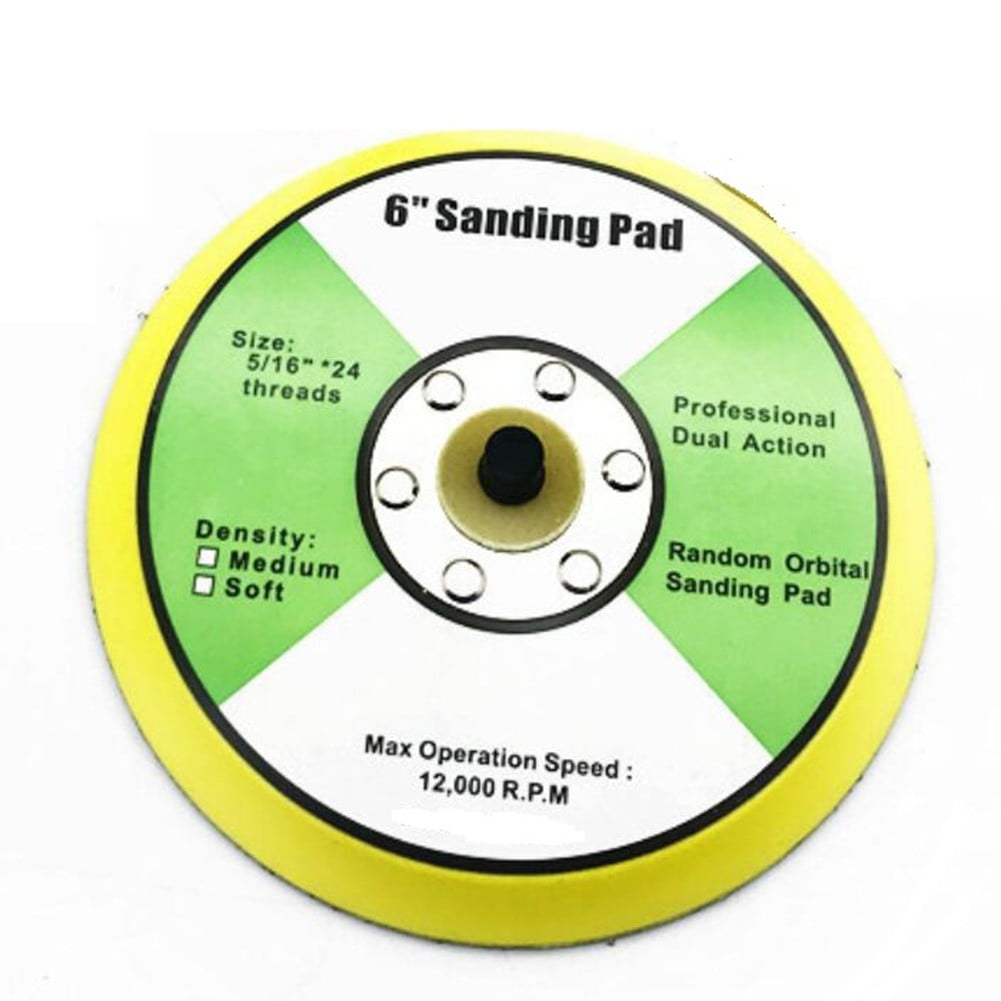 6'' Polishing Sanding Disc Backing Pads Hook Loop For Air Sander DA Stable 1'' 