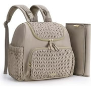 Diaper Bag Backpack Large Baby Bag for Boys Girls Quilted Travel Diaper Backpack with Changing Pad, Stroller Straps