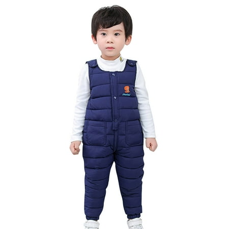 

koaiezne Child Kids Toddler Toddler Baby Boys Girls Cute Cartoon Letter Jumpsuit Cotton Wadded Thicken Suspender Snow Bib Ski Pants Overalls 6 Month Boy Clothes Easter Bubble Romper