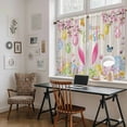 thumbnail image 5 of Happy Easter Kitchen Curtains 54 Inch Length, Spring Farmhouse Bunny Eggs Flower Beige Tiers Curtains for Bathroom Bedroom Cafe, Light Filtering Small Window Treatment Short Drapes 2 Panels 42"Wx54"L, 5 of 8