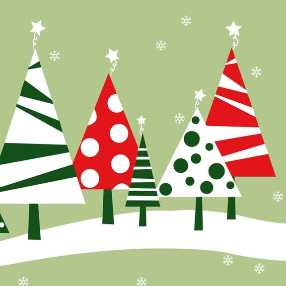 Luncheon Napkin, Christmas Trees
