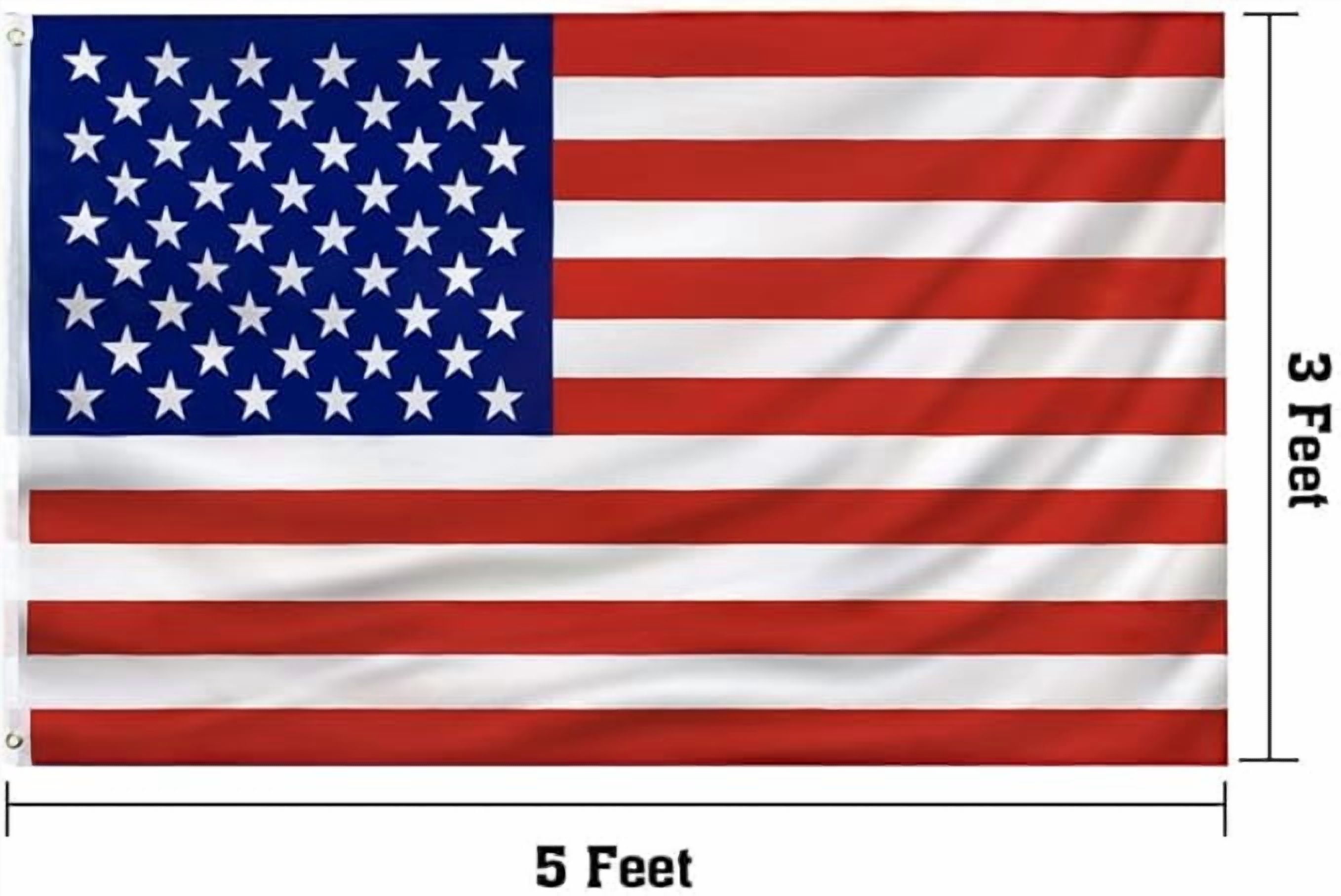 American Flags for Outside 3X5 FT 3Ply Double Sided Prined USA Flags Polyester US United State Flags Canvas with Stars and Stripes Flag with 2 Brass Grommets Outdoor Indoor Decor