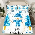 thumbnail image 2 of Manfei White Xmas Snowmen Twin Sheet Sets,Hello Winter Twin Fitted Sheet,Merry Christmas Flat Sheet For Child,Breathable Home Decor,3pcs, 2 of 7
