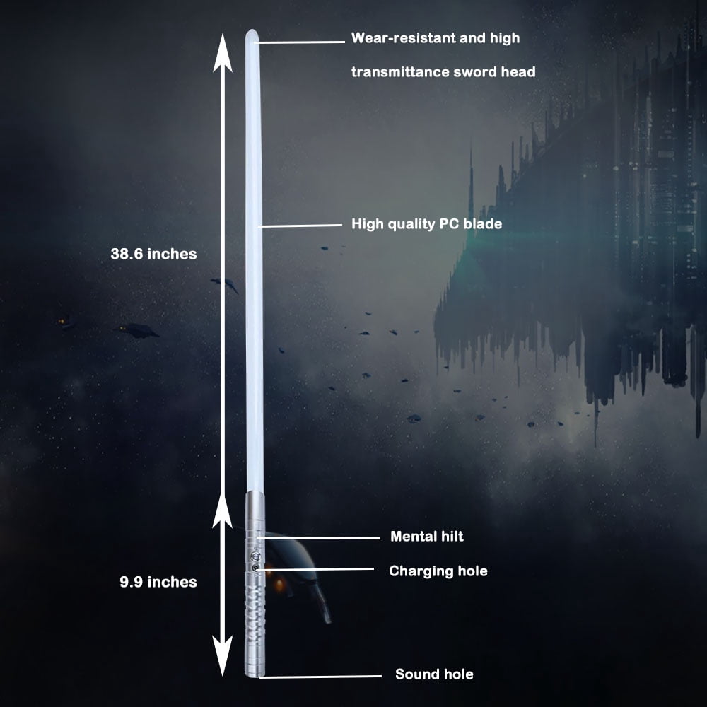Kybers RGB Lightsaber for Adults, Metal Hilt Force FX Saber with 11 Colors & Smooth Swing Sound, Heavy-Grade Dueling Light saber Toy
