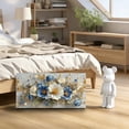 thumbnail image 4 of Blue White Gold Floral Canvas Wall Art, Luxury Abstract Flower Bouquet Painting, 40x20 Inches Modern Elegant Botanical Wall Decor for Living Room Bedroom Home, 4 of 9