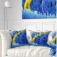thumbnail image 1 of Designart Macro Render Structure Blue Yellow - Contemporary Throw Pillow - 16x16, 1 of 5