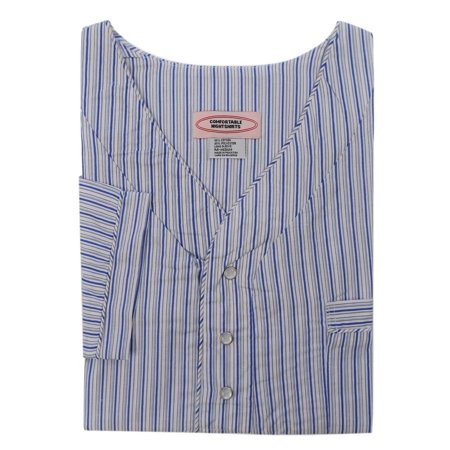 

Mens Over-the-Head Cotton Front-Snap Nightshirt