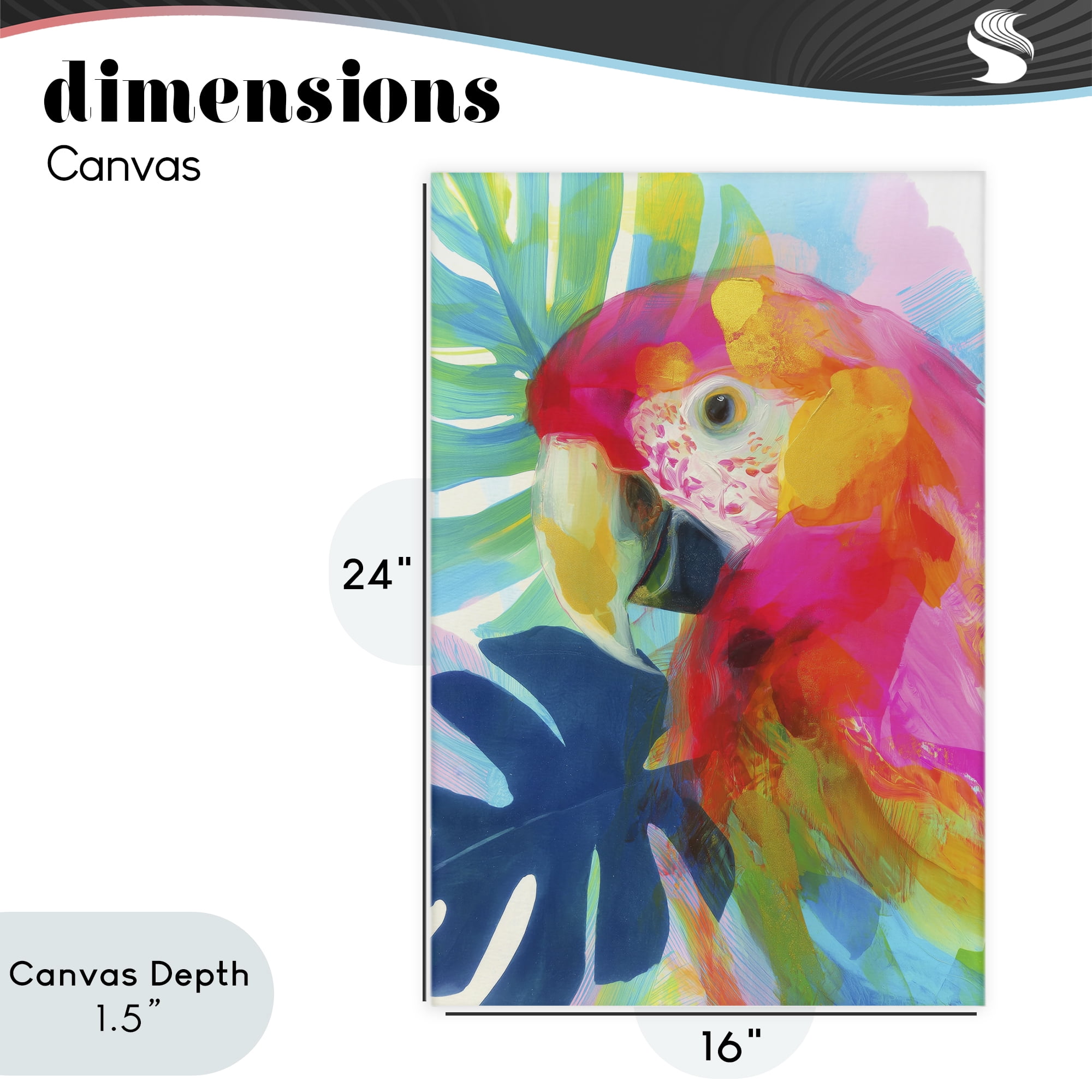 Stupell Industries Scarlet Macaw in Paradise Canvas Wall Art, design by Chromatic Storm Studio