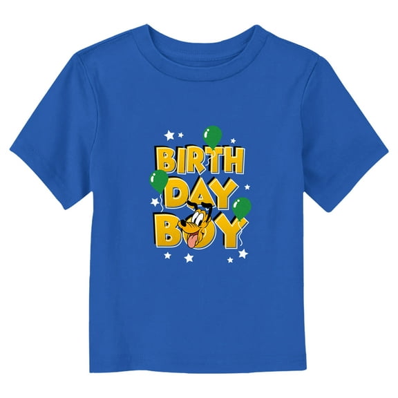 Toddler's Mickey & Friends Pluto Birthday Boy  Graphic Tee Royal Blue 3T
