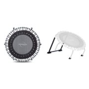 JumpSport 350 Indoor 39 Inch Fitness Trampoline with PlyoFit Adapter, Black