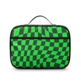 thumbnail image 2 of Green and Black Wavy Checkered Insulated Lunch Bag Teens,Bento School Lunch Bag for Teens for Work,Picnic or Travel 10.6x7.7x4.3 Inches,12 Can Capacity, 2 of 6