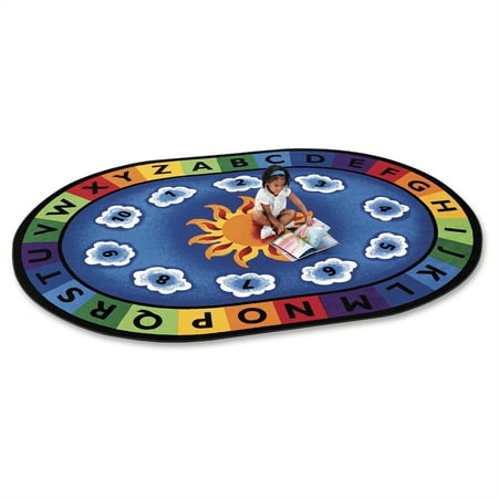 Carpets for Kids Sunny Day Learn and Play Rug, Oval, 6'9"x9'5