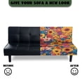 thumbnail image 5 of SCRAWLGOD Sunflower Rose Daisy Print Couch Cover Without Armrest Stretch Anti Scratch Futon Slipcover Washable Dustproof Sofa Cover for Pets, 5 of 9