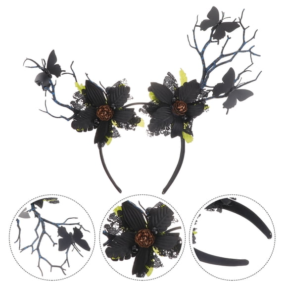 SWETRACE Antler Branch Headband, Black Polyester Costume Accessory for Party, , Cosplay, 1 Piece