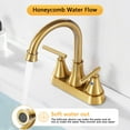 thumbnail image 3 of Kede Bathroom Sink Faucet 4 Inch 2 Handle CentersetGolden Brushed Lead-Free Modern Bathroom Faucet Vanity Faucet with Pop-up Drain Stopper and Supply Hoses, 3 of 6