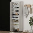 thumbnail image 5 of Shoe Rack Storage Organizer with Wheels, 8 Tiers Shoe Rack Cabinet for Closet, White, 5 of 10