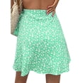 thumbnail image 6 of Xuanfei Women Floral Print Lace Up Waist Irregular Layered Short Skirt, 6 of 6