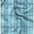 thumbnail image 1 of Soimoi Blue polyester Crepe Fabric Leaf Floral Print Fabric by the Yard 42 Inch Wide, 1 of 6
