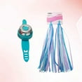 thumbnail image 3 of Bells Streamers 2Pcs Children Bike Grips Tassels with 1PC Bell Set Scooter Ribbons Handlebar Weave Streamers Bike Accessories (Blue Tassels and Red Bell), 3 of 6