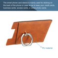 thumbnail image 3 of Credit Card Holder for Back of Phone with Ring Stand Stick on Phone Wallet Self Adhesive Orange Magnetic Holder, 3 of 6