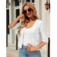 thumbnail image 5 of Women's Long Sleeve V-Neck Button Down Cardigan Knit Shrugs Sweater, 5 of 7