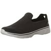 54153 Black Gray Skechers Shoes Go Walk 4 Men Soft Canvas Comfort Casual Slip On