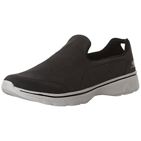 54153 Black Gray Skechers Shoes Go Walk 4 Men Soft Canvas Comfort Casual Slip