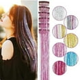 thumbnail image 5 of 12 Pcs Synthetic Fiber Clip-in Hair Tinsel, Sparkly Glitter Hair Extensions for Christmas & New Year, Fairy Hair Accessories for Women & Girls, 5 of 9