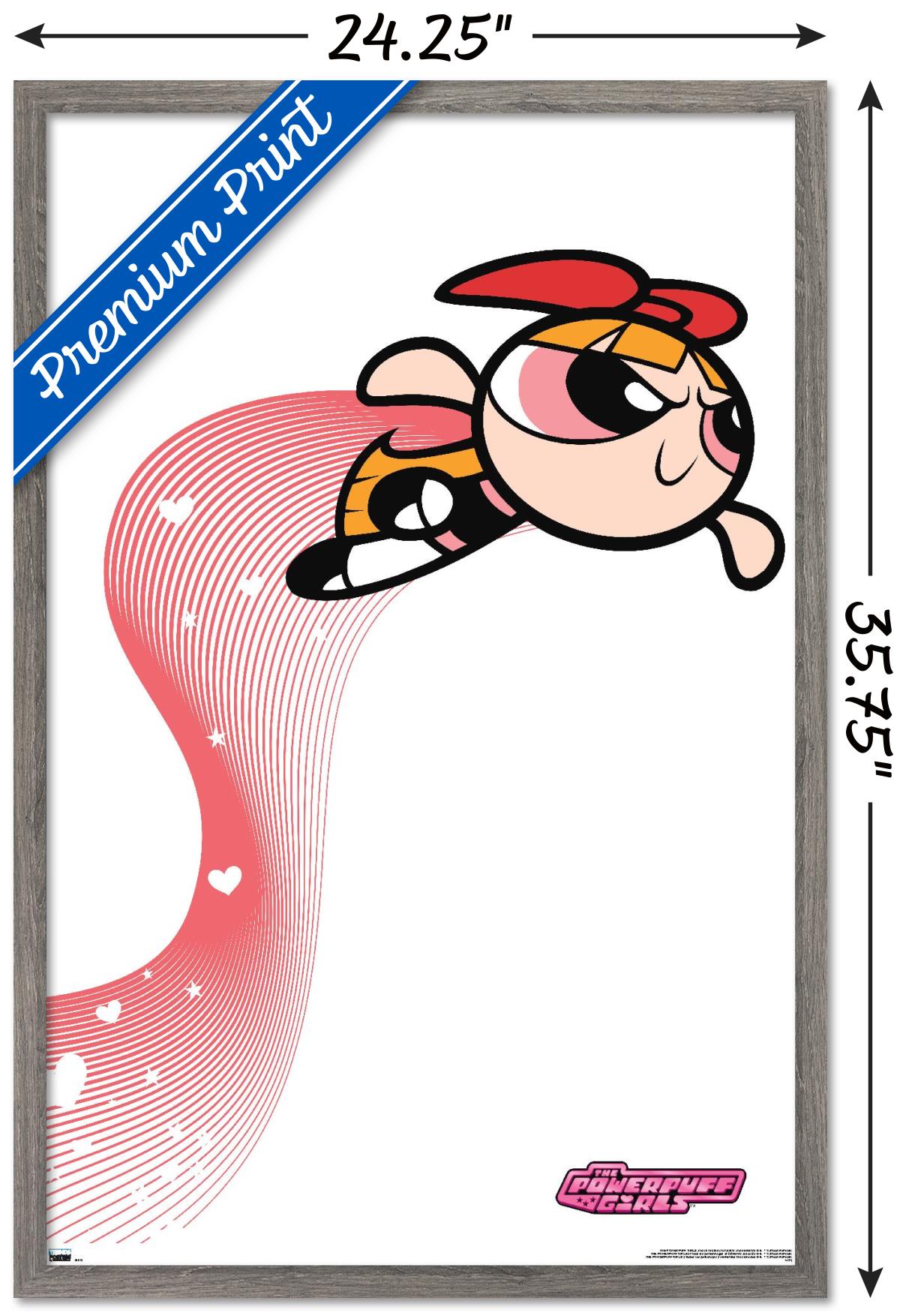 The Powerpuff Girls - Blossom Heart Lines Wall Poster, 22.375" x 34" Framed