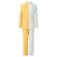 thumbnail image 6 of Scyoekwg Womens Blazer and Pants Outfit Business Office Work 2 Piece Sets Long Sleeve Coat Wide Leg Pants 2 Fashion Matching Outfits Casual Two Piece Set Lounge Set (Yellow,M), 6 of 6