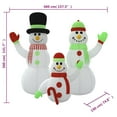 thumbnail image 2 of vidaXL Inflatable Snowman Family with LEDs 12 ft, 2 of 11