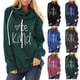 thumbnail image 3 of Sudaderas con capucha para mujer, estampado de letras, manga larga, transpirable, cómodo, con cordón, informal, 3 of 5