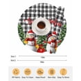 thumbnail image 6 of 13 Inch Round Placemats Set of 6, Christmas Snowman Non Slip Heat Insulation PP Table Mats, Black White Plaid Snowflake Pine Tree Washable Place Mats for Kitchen Dining Party Table Decor, 6 of 7