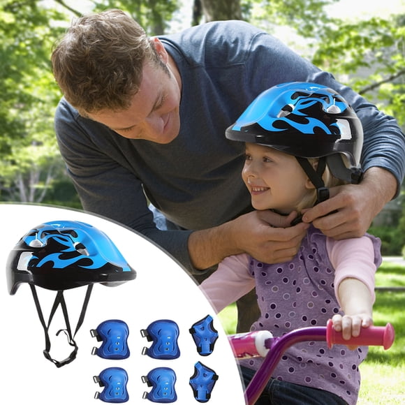 EGNMCR 7Pcs/Set Children Kids Helmet Knee Elbow Pad Cycling Skate Bike Protecs protective clot